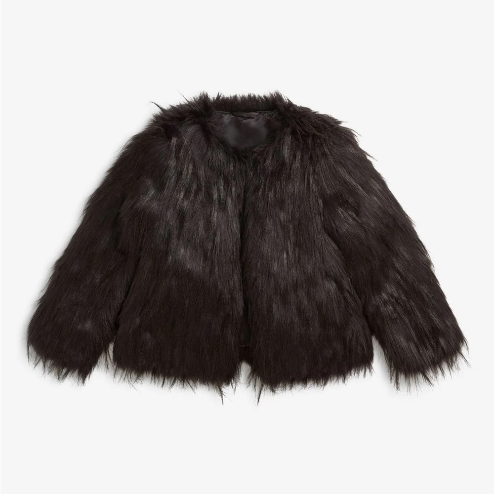 Appaman Black Faux Fur Kids Coat